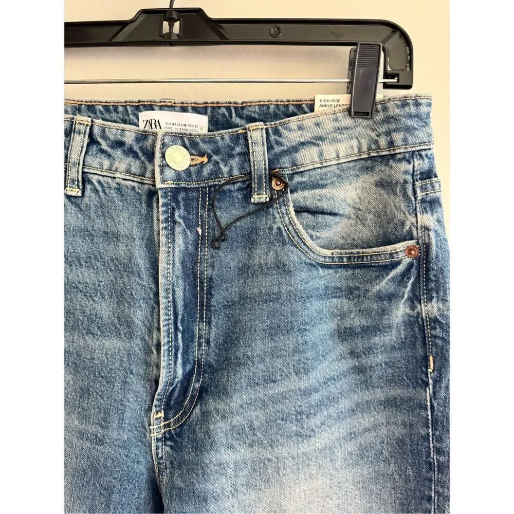 Zara Comfort Mom Fit High-Rise Ankle Length Denim Jeans Women’s 10